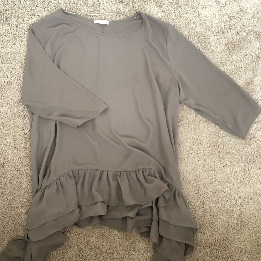 Tan flowy blouse